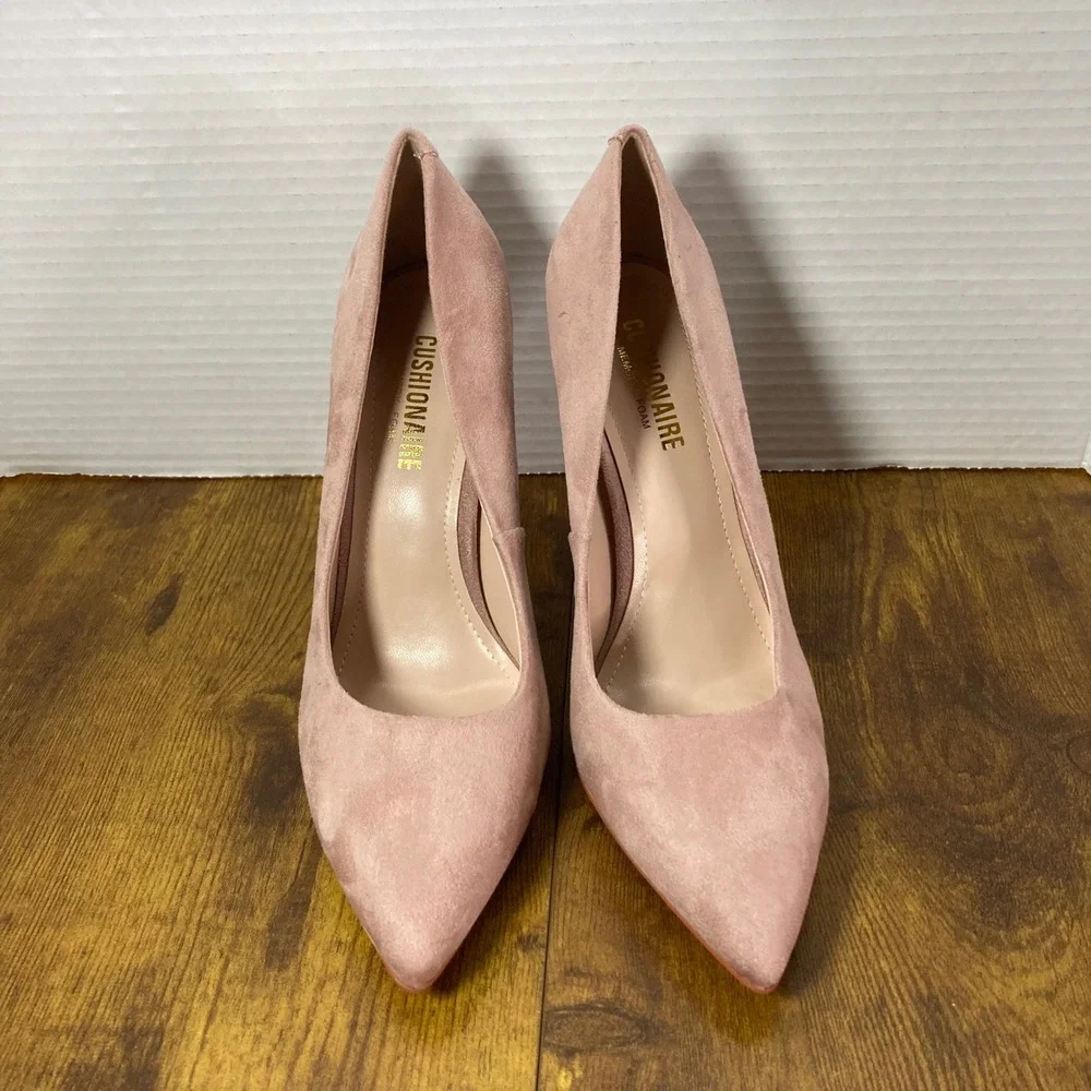 Cushionaire Pink Suede Pointed Toe Stiletto Heels Size 8.5M‎